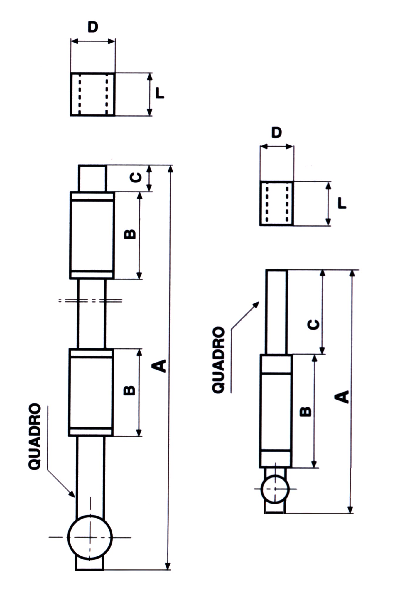 Disegno tecnico paletti quadri a saldare 10 mm